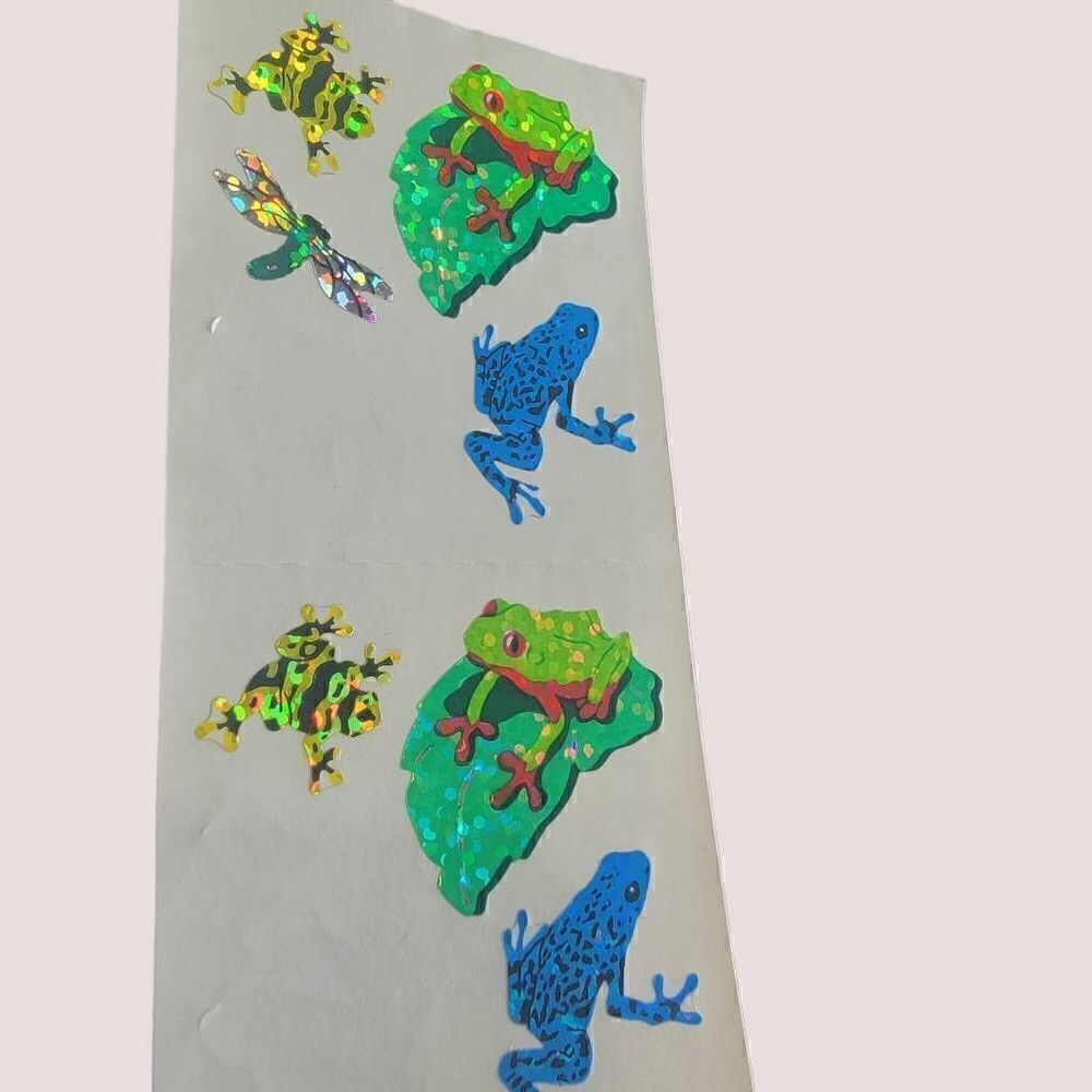 Sandylion Holographic Frogs Stickers Vintage